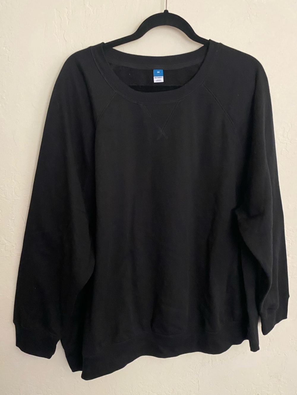 Old Navy Black Sweatshirt 3X Plus Size Crewneck Oversized Basic Cozy